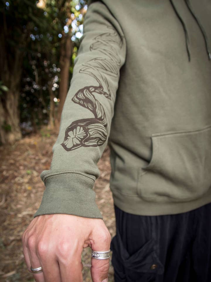 Art of Zig - Wholesale Hoodie – Unisex - DOUBLE HEADED SERPENT SHIPIBO Army Green Pullover Hoodie4