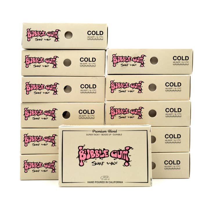 Bubble Gum Surf Wax - Wholesale Sporting Accessories - Bubble Gum Surf Wax Premium Blend - Cold 48°-64° Full Case1