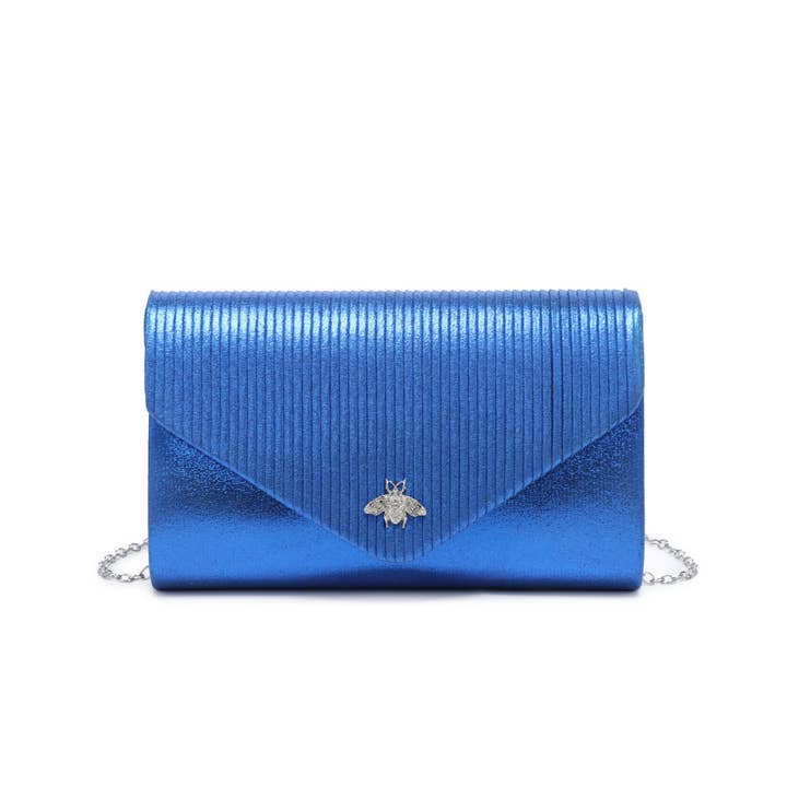 81183-Bee Badge On The Front Satin Clutch Bag for wholesale by Papaya Fashion Ltd
