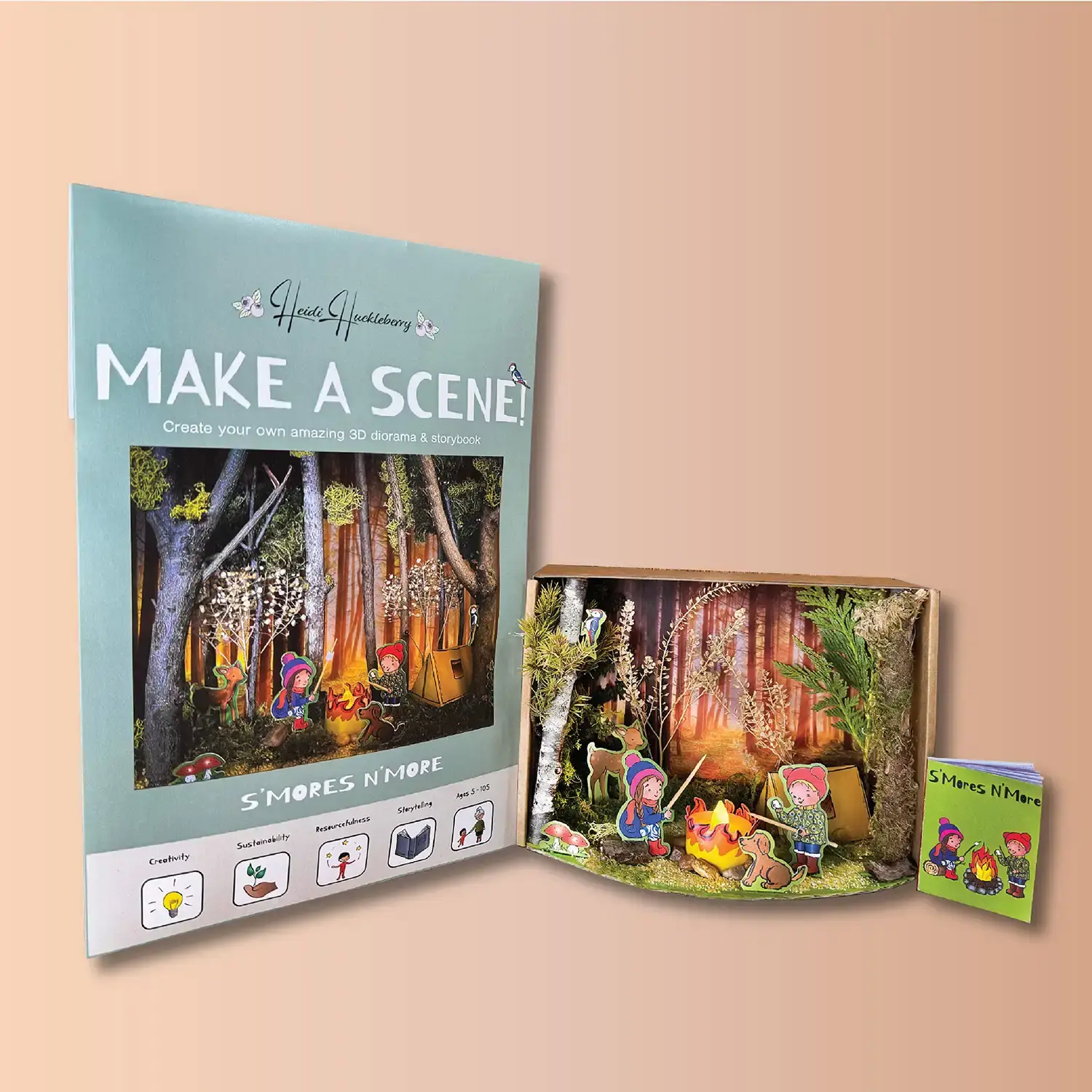 Heidi Huckleberry - Wholesale DIY Craft Kit - Nature Diorama Craft Kit: Make a Scene - S'MORES N'MORE -DIY0