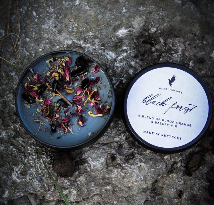 Wicked Obscura - Wholesale Jar/Filled Candle - Black Forest- Balsam Fir & Blood Orange Soy Candle2