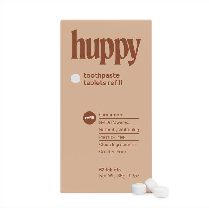 Huppy - Wholesale Toothpaste - Fluoride-Free Toothpaste Tablets | Refill | Cinnamon