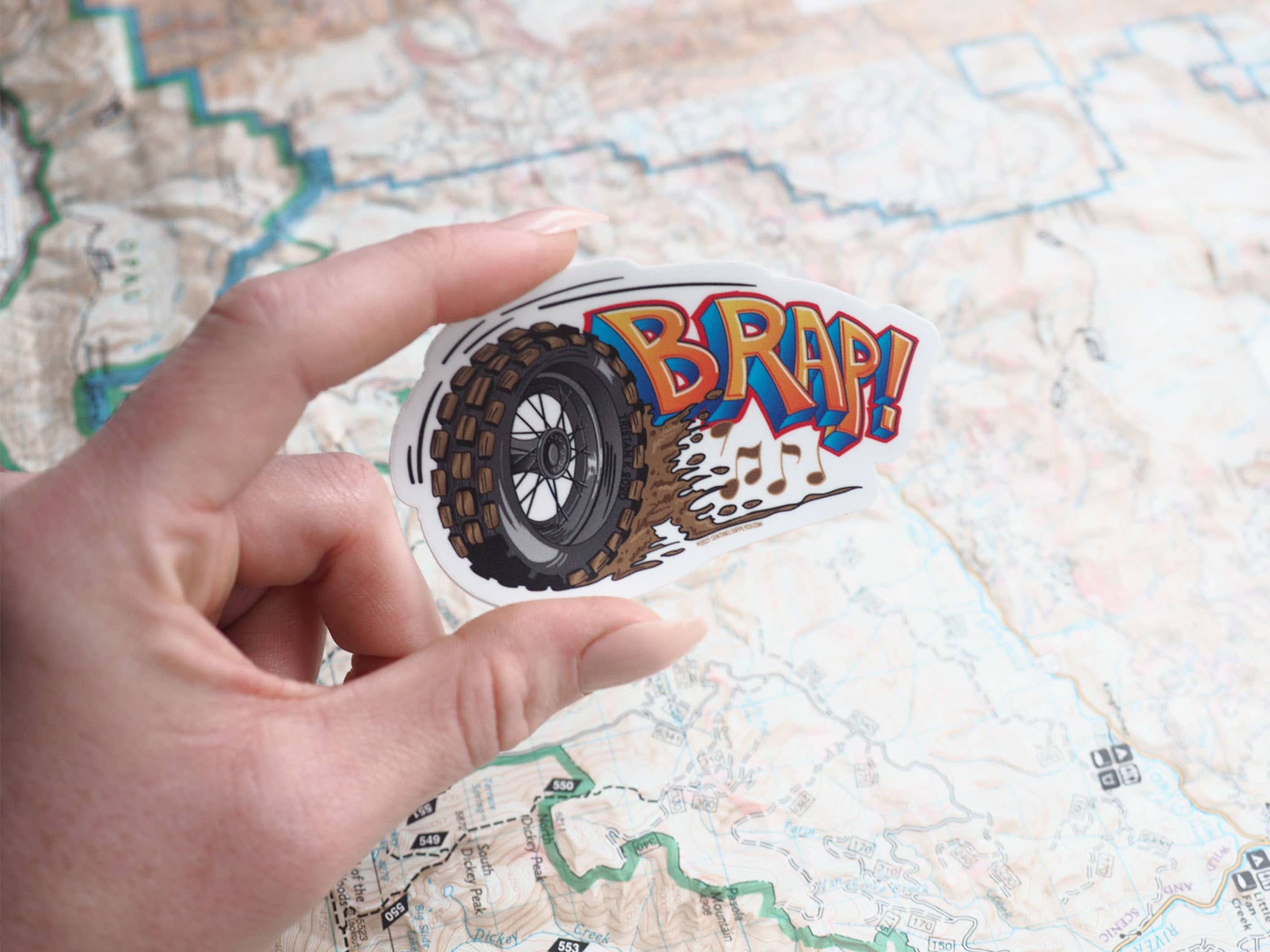 Sentinel Supply - Wholesale Sticker - BRAP! Motorcycle Sticker, Offroad Motocross & Dirtbike Decal0