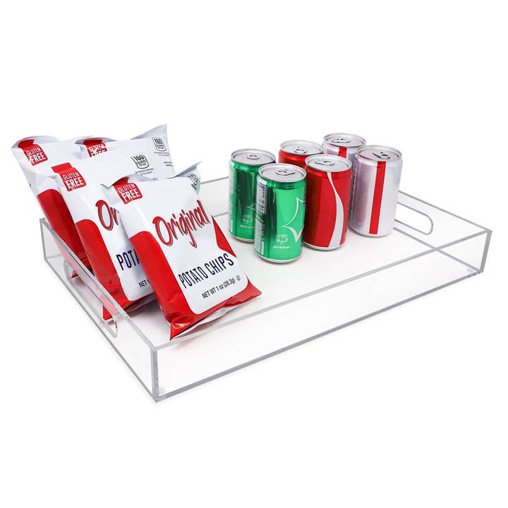 Isaac Jacobs Clear Acrylic Serving Tray with Cutout Handles for wholesale on Faire7