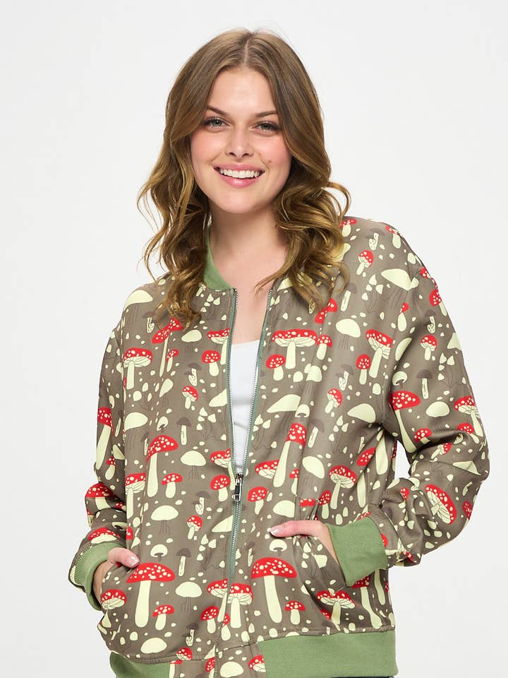 SM WARDROBE - Vendita all'ingrosso Bomber - Donna - GIACCA BOMBERT CON MOTIVO A FORMA DI FUNGO0