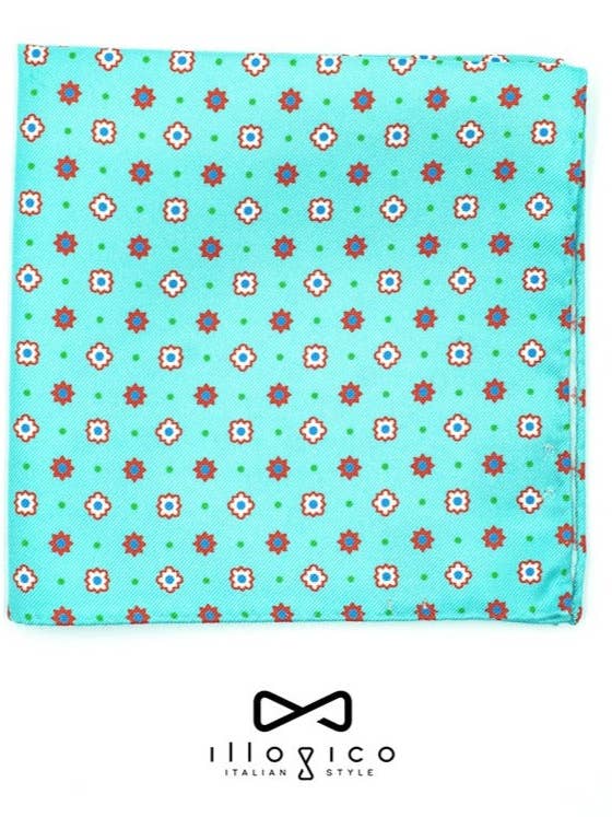 Blå silke kobling taske med himmelsk geometrisk Design for engroshandel hos Illogico