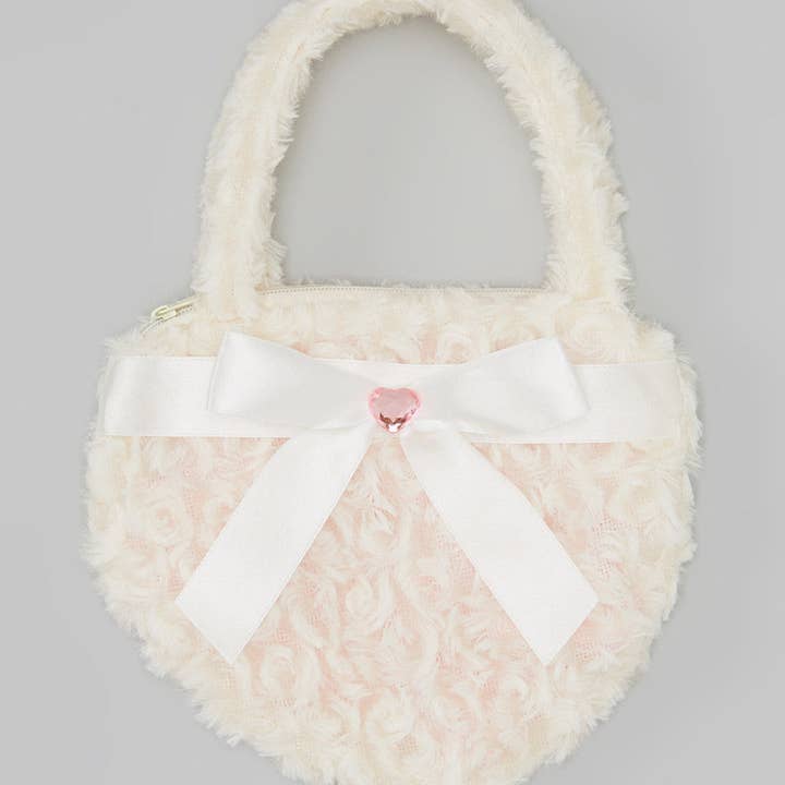 White Heart Velvet Purse for wholesale by Wenchoice