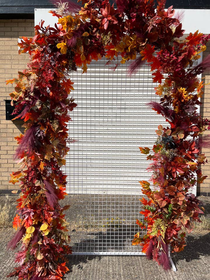 Fall Burgundy Flower Garland, Moody Fall Decor, Burgundy for wholesale by IVY CRUZ