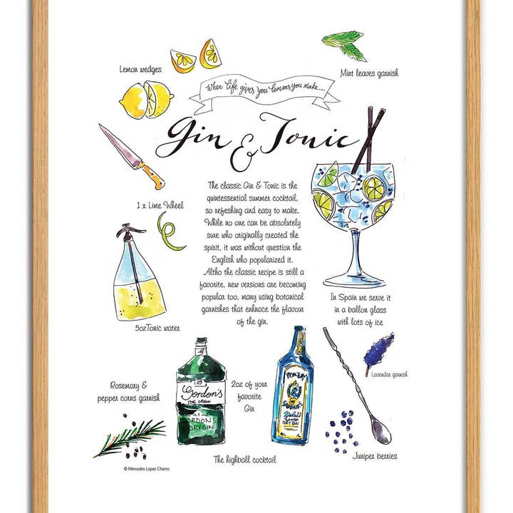 Wall Editions - Wholesale Poster - Art-Poster - Gin Tonic cocktail - Mercedes Lopez Charro3