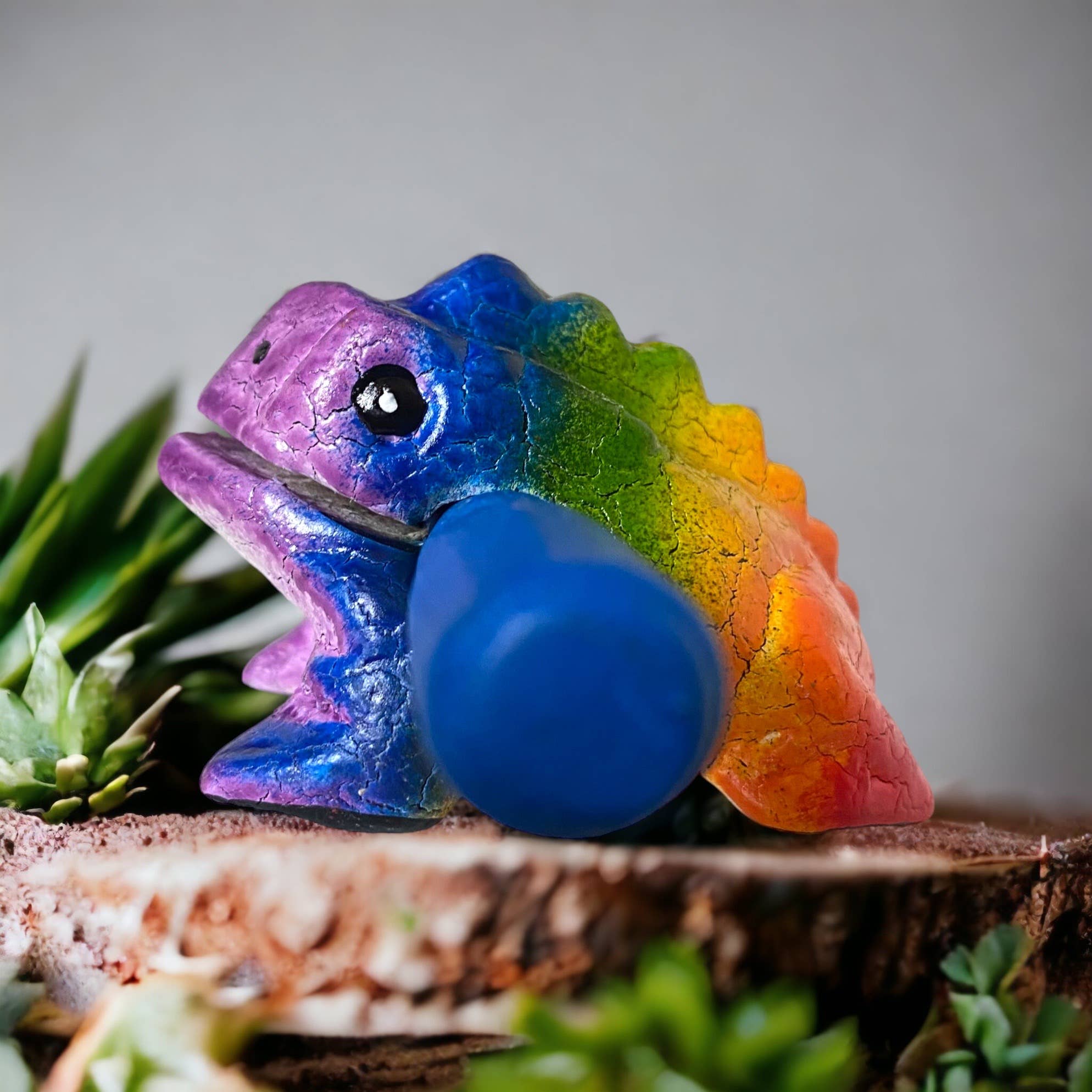 Music Frog Co - Vendita all'ingrosso Gioco musicale - Bambini e neonati - Strumento a percussione rana musicale in legno arcobaleno piccolo da 2"1