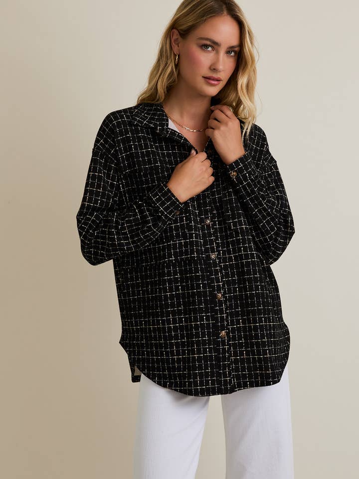LONG SLEEVE CHEST POCKET BUTTON DOWN SHIRT JACKET for wholesale by GILLI