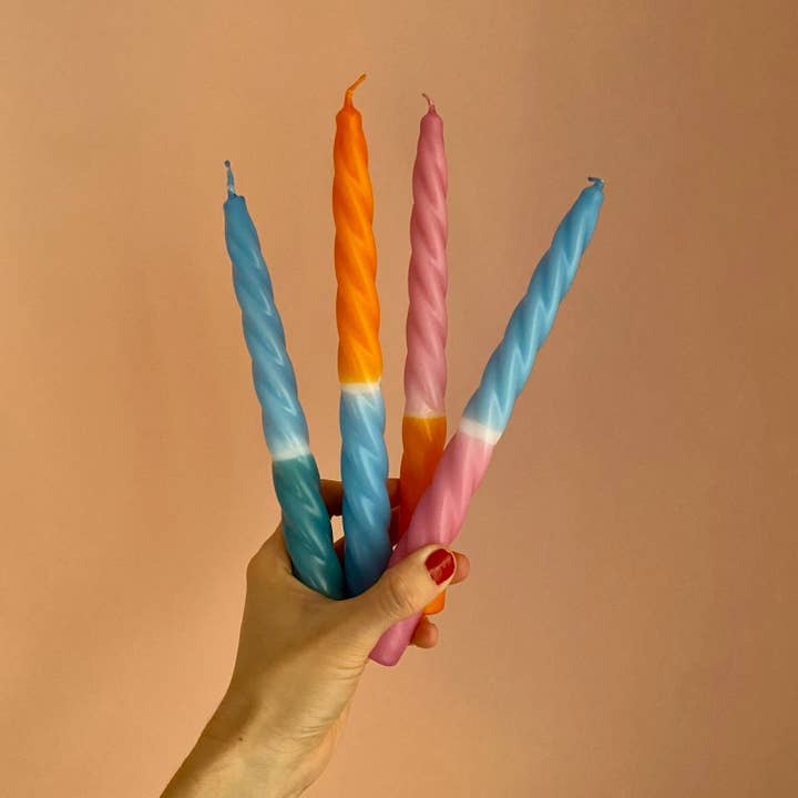 Dipdye pastel swirl candle set of 4 for wholesale by DIPDIP candles
