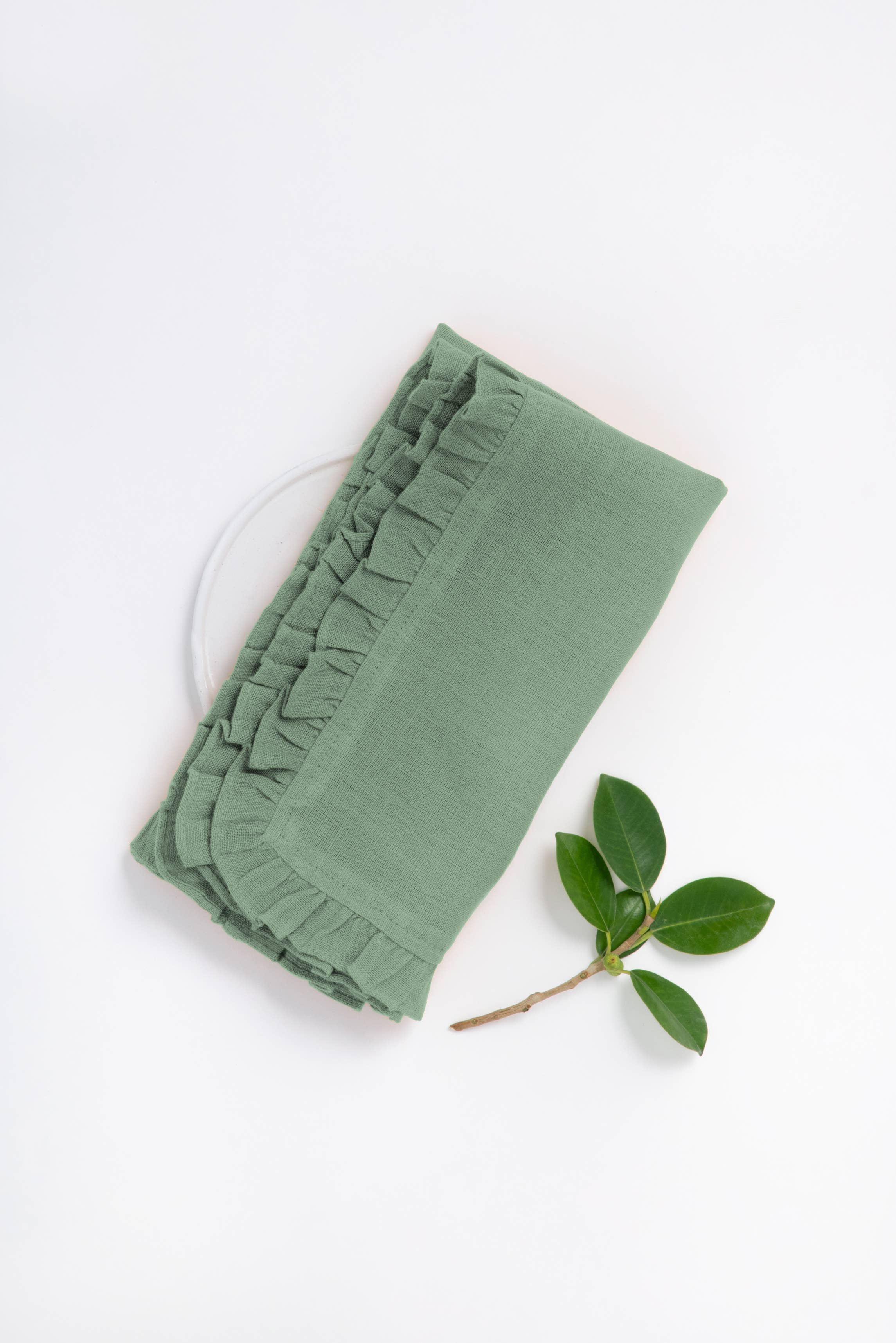 Live Linen - Venta al por mayor Servilletas de tela - Servilleta de Lino Puro – Borde con Volante5