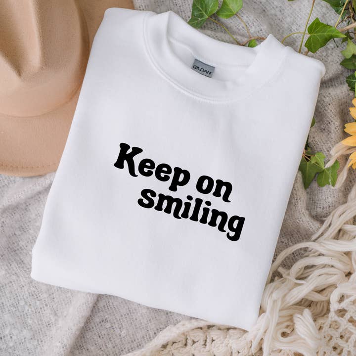 Keep on smiling, Crewneck Sweatshirt for wholesale by Pretty Little Star