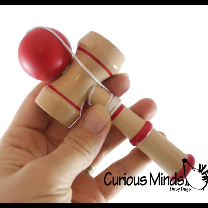 Curious Minds Toys - Wholesale Wood Toy - Kids - 1 Kendama Small Wood Ball and Cup Wooden Mexican Yo Yo Toy Y6
