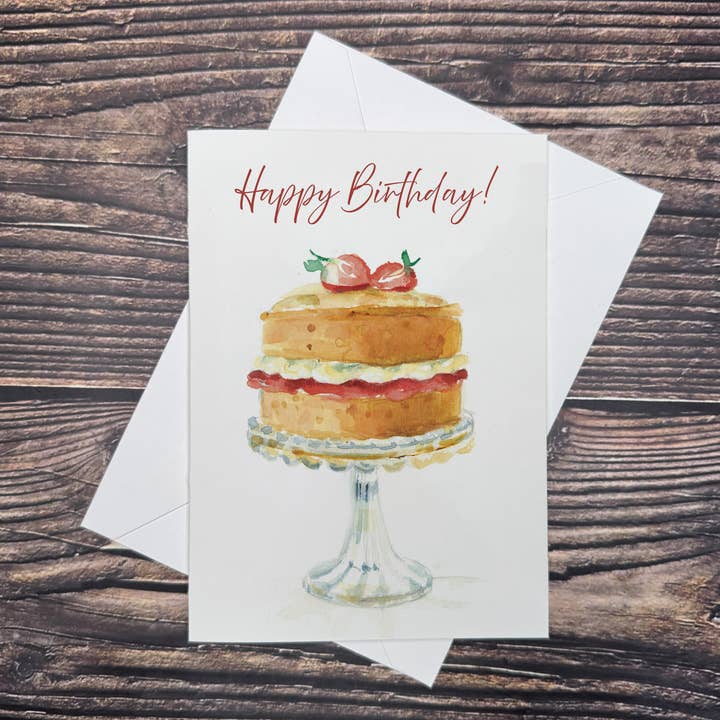 Victoria Sponge Cake - Birthday Card for wholesale by Susel & Co