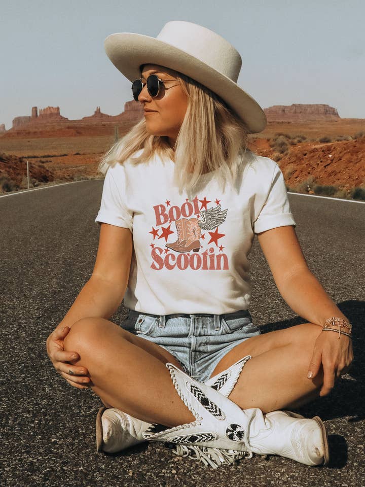 The Southern Songbird Boutique - Wholesale Screen Printed T-Shirt - Women's - Boot Scootin Graphic T-Shirt0