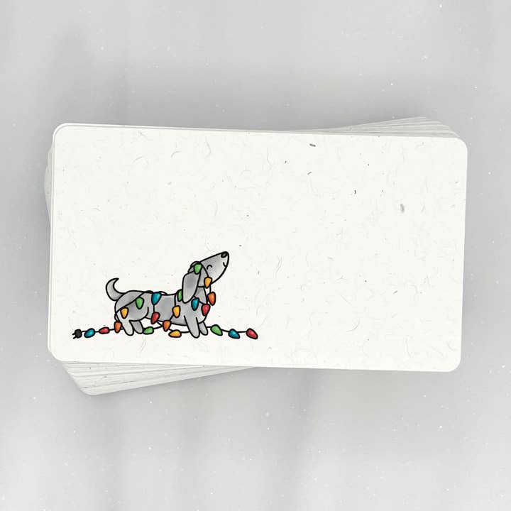 Christmas Dog in Lights - Mini Note Cards (Pack of 56) for wholesale by Lemon Doodle
