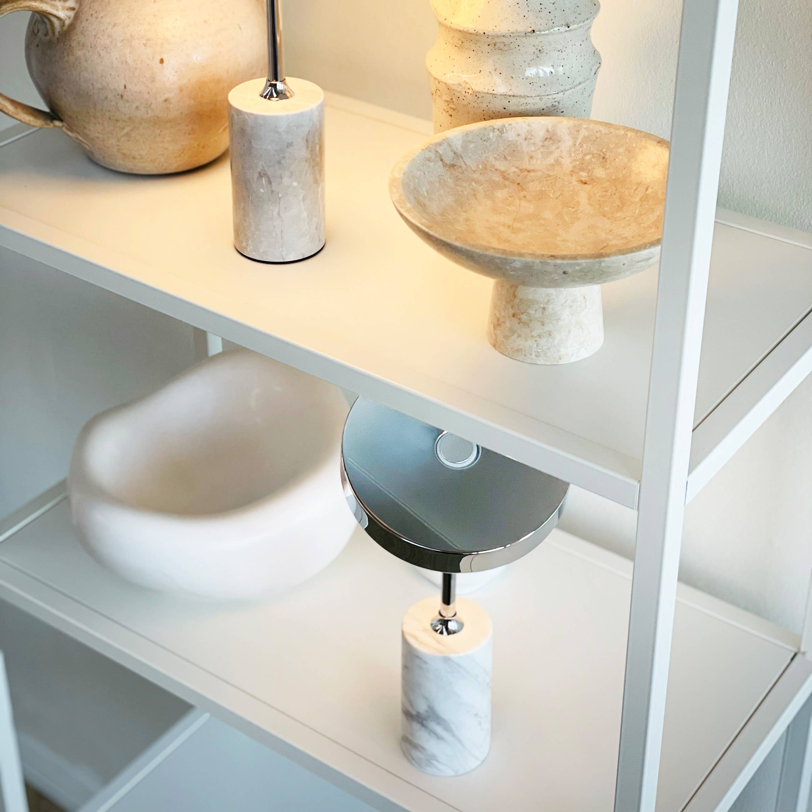 Dyberg Larsen - Wholesale Accent/Desk Lamp - Starlight LED rechargeable table lamp chrome/ white marble7