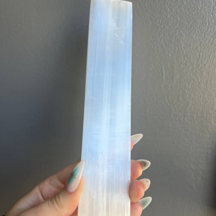 Sapphire & Sage - Wholesale Spiritual Stone/Crystal - Etched Selenite Butterfly Crystal Charging Bar