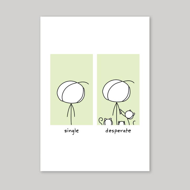 Single/Desperate Greeting Card for wholesale by Icon