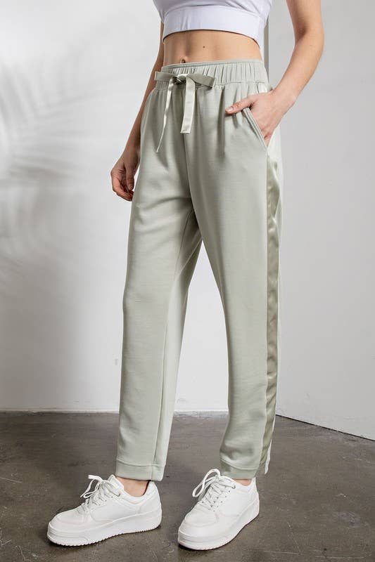 Sunday Morning - Wholesale Lounge Sweatpants/Joggers - Women's - P146237 Straight Leg Jogger with Side Satin Detail3