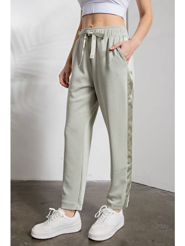 Sunday Morning - Wholesale Lounge Sweatpants/Joggers - Women's - P146237 Straight Leg Jogger with Side Satin Detail3