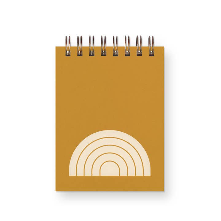 Saffron Cover Off White Ink Rainbow Mini Jotter Notebook for wholesale on Faire