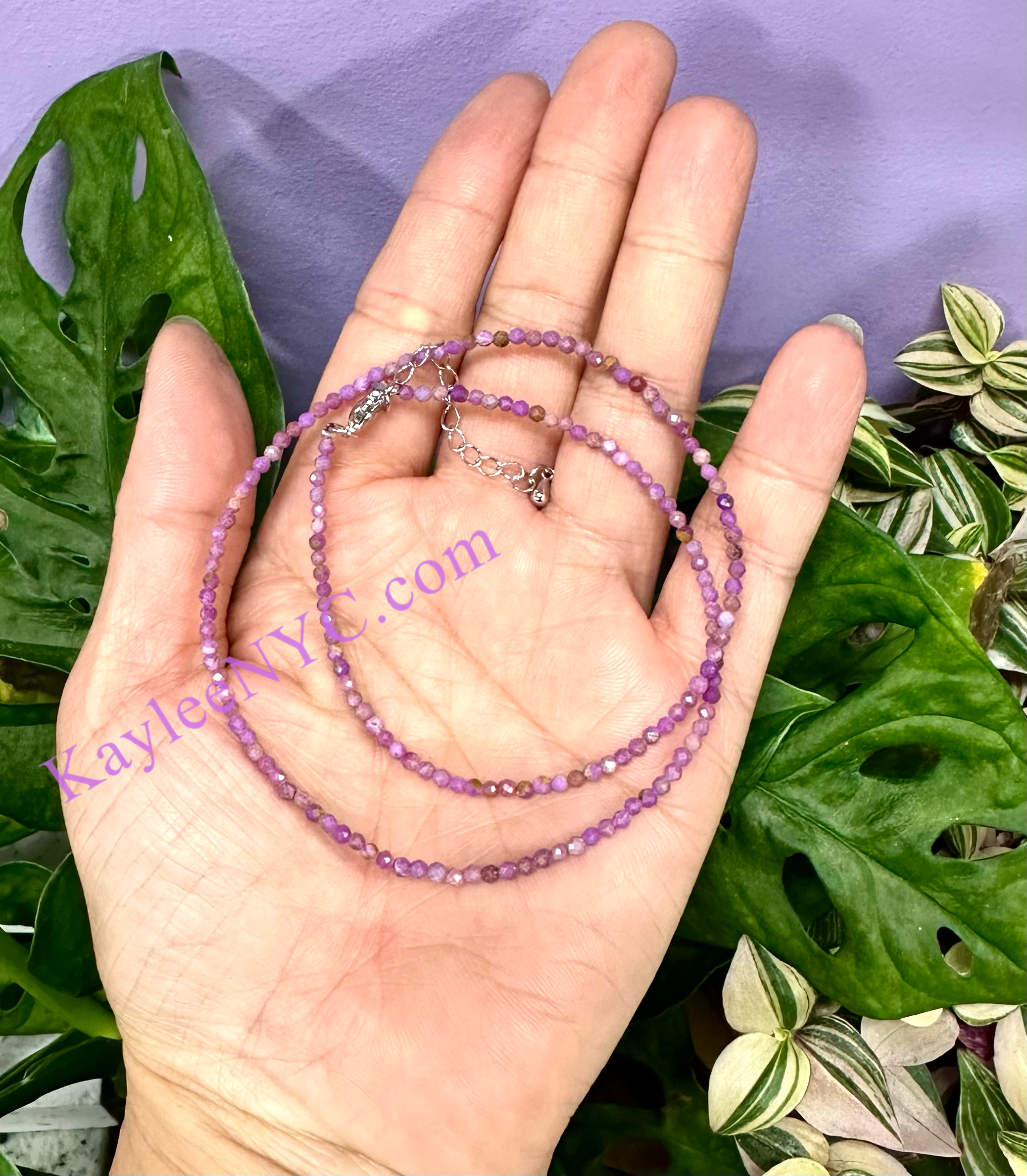 KayleeNYC - Wholesale Beaded/Pearl Necklace - 2mm Natural Phosphosiderite Necklaces Crystals Healing4