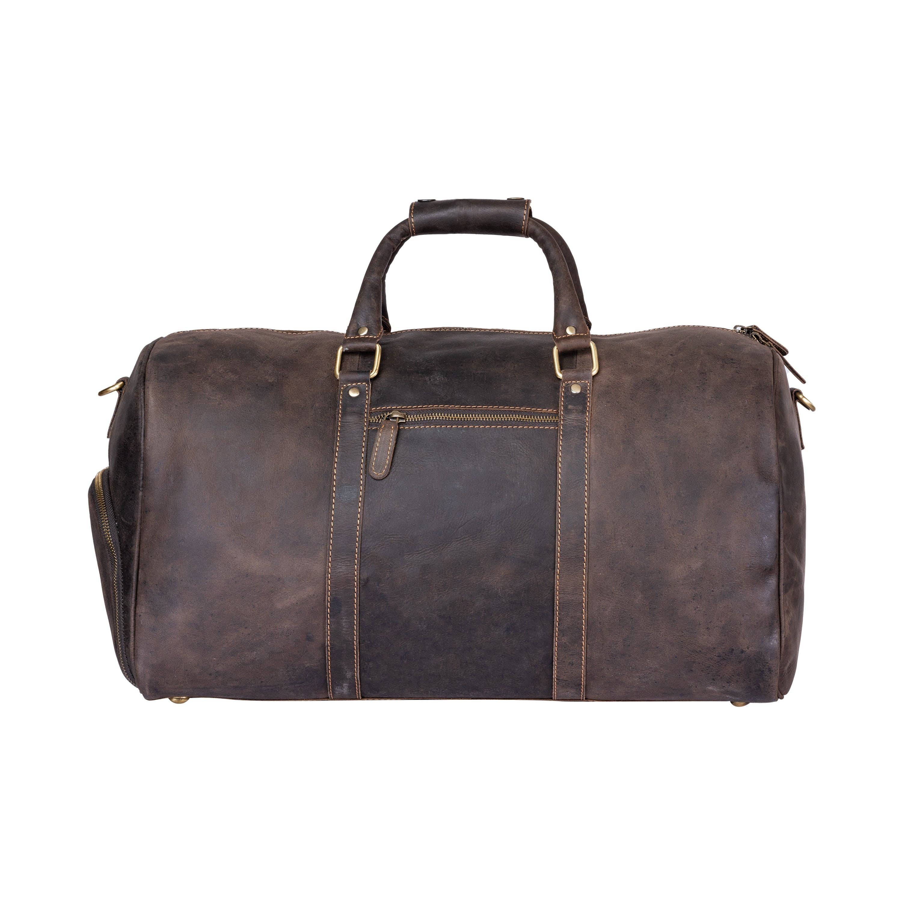 Greenwood Leather - Wholesale Weekender Bag - Unisex - Leather Overnight Bag Milan - Rugged Leather - Sandal2
