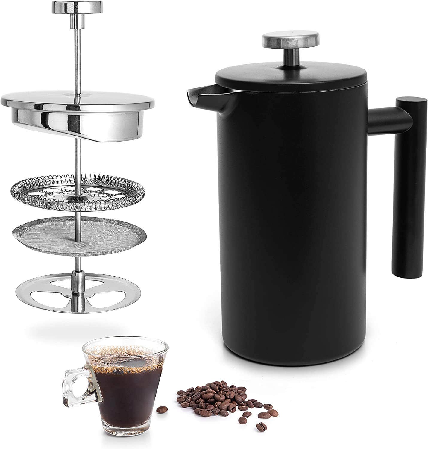 Mixpresso - Wholesale French Press - Mixpresso Stainless Steel French Press Coffee Maker 27 Oz 800ML Double Wall Metal Insulated Coffee Press & Tea Brewer0