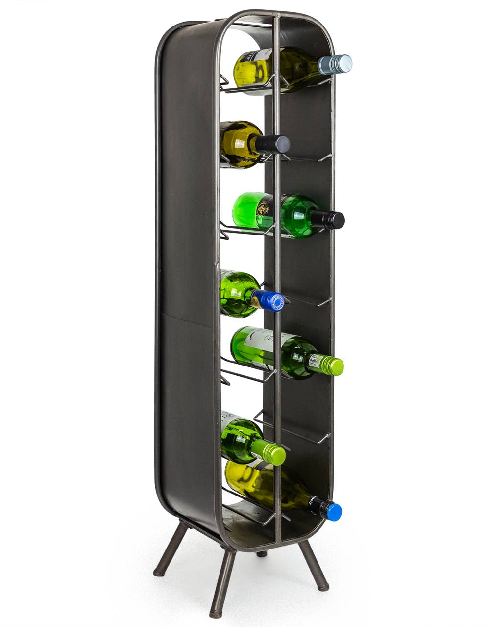 McGowan & Rutherford Ltd – Suporte de vinho por atacado – Porta de vinho Camden Metal Industrial Grande de 14 Garrafas1