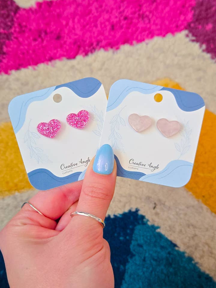 Heart Valentine's Day Earrings | Nickel Free Studs for wholesale by Creative Angle Customs