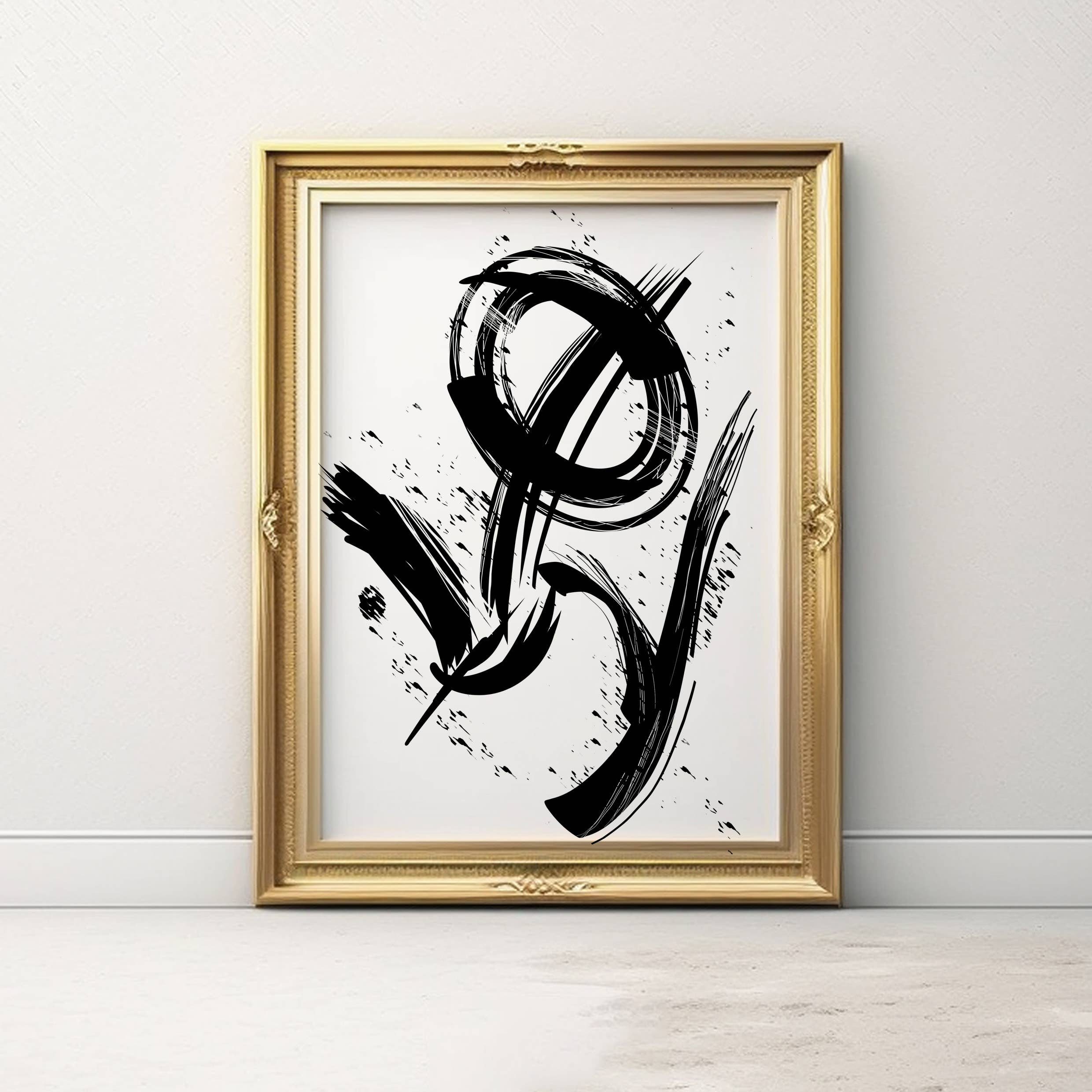 Unleashed Pen - Vente Affiche d'art - Impression d'art abstrait en noir et blanc - Uncontainable Joy1