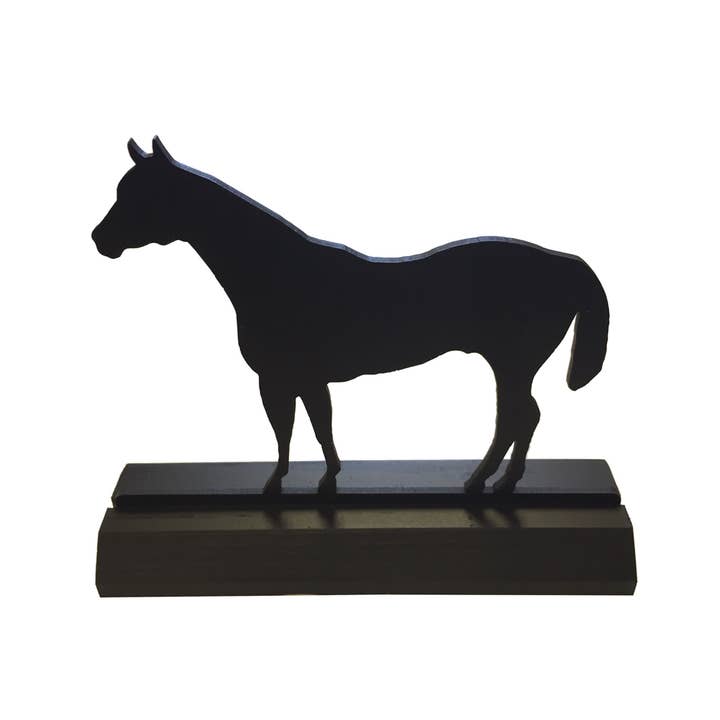 Madison Bay Co. - Historical Home Decor Reproductions - Venta al por mayor Artículo decorativo de mesa - Silueta de madera de doble cara de caballo de pie de 7-1/4 pulgadas