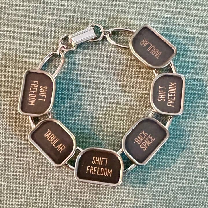 Large Function Key Typewriter Bracelet w/ Spaces Tombstone for wholesale by Joy Sparks Designs