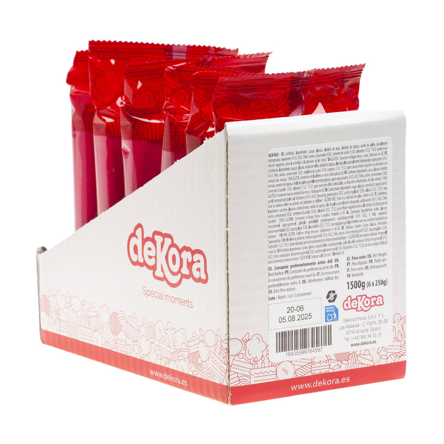 dekora - Vendita all'ingrosso Kit decorazione torte - FONDENTE FUCSIA SENZA GLUTINE 250G7