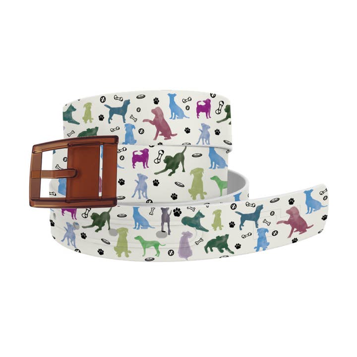 Mutt Love Belt with Khaki Buckle for wholesale by C4 Belts & Accessories