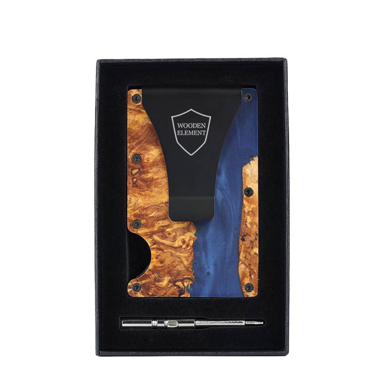 Wooden Element - Vente Présentoir – accessoires - Présentoir à portefeuilles avec 24 portefeuilles en bois et résine5