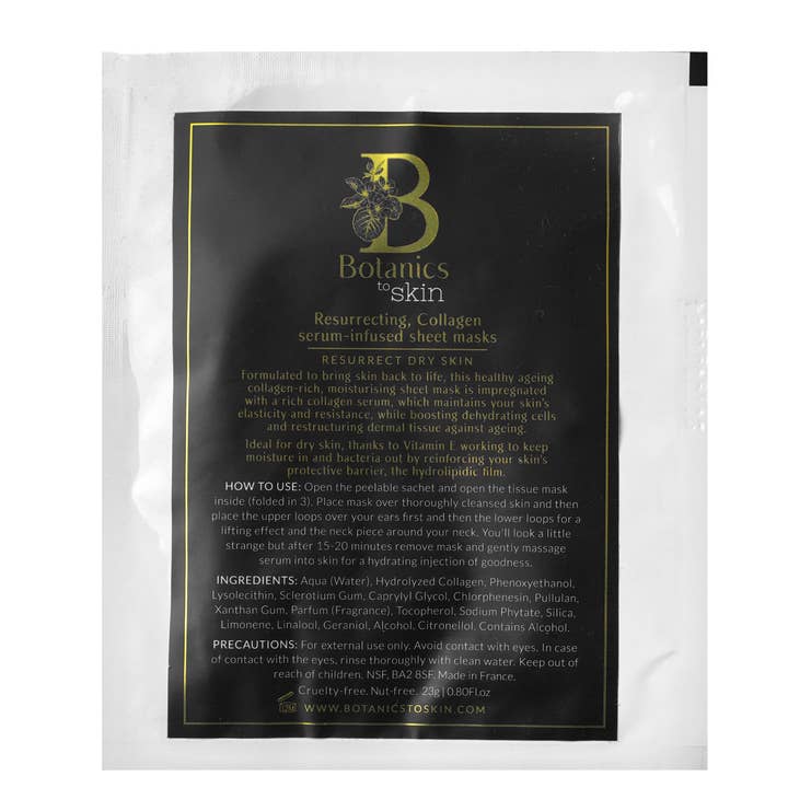 Resurrecting, Collagen Serum Infused Sheet Masks | Set of 2 for wholesale by Botanics To Skin