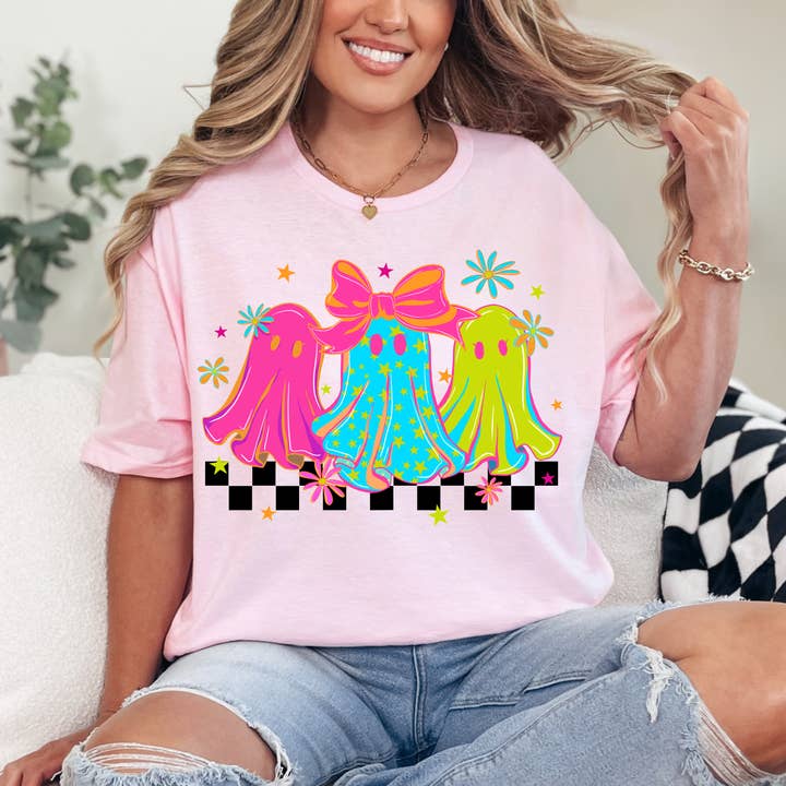 NEON GHOSTS CREWNECK TEE/SWEATSHIRT for wholesale by It's So Me