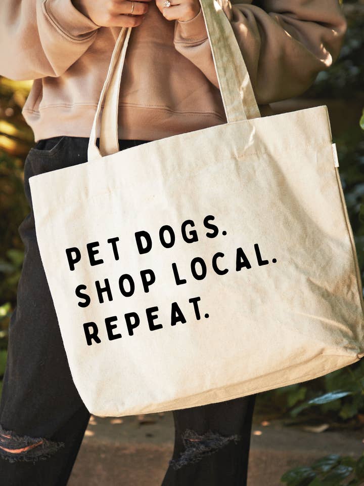 HUISDIERHONDEN. WINKEL LOKAAL. HERHAAL. Canvas Tas voor wholesale door OAT COLLECTIVE