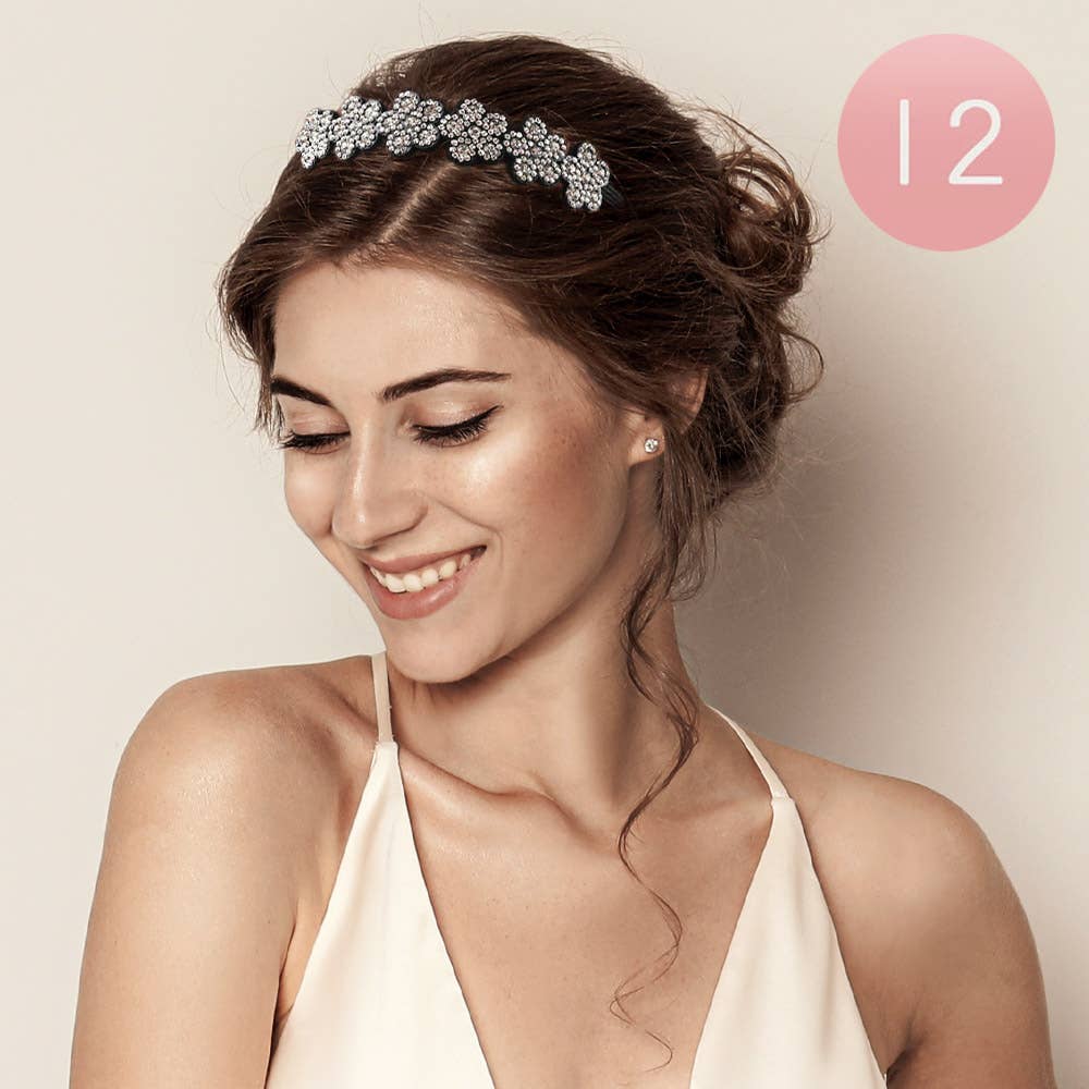 Sensibling Corp. - Wholesale Fashion Headband - Women's - Flower Bling Stretchable Headband
0