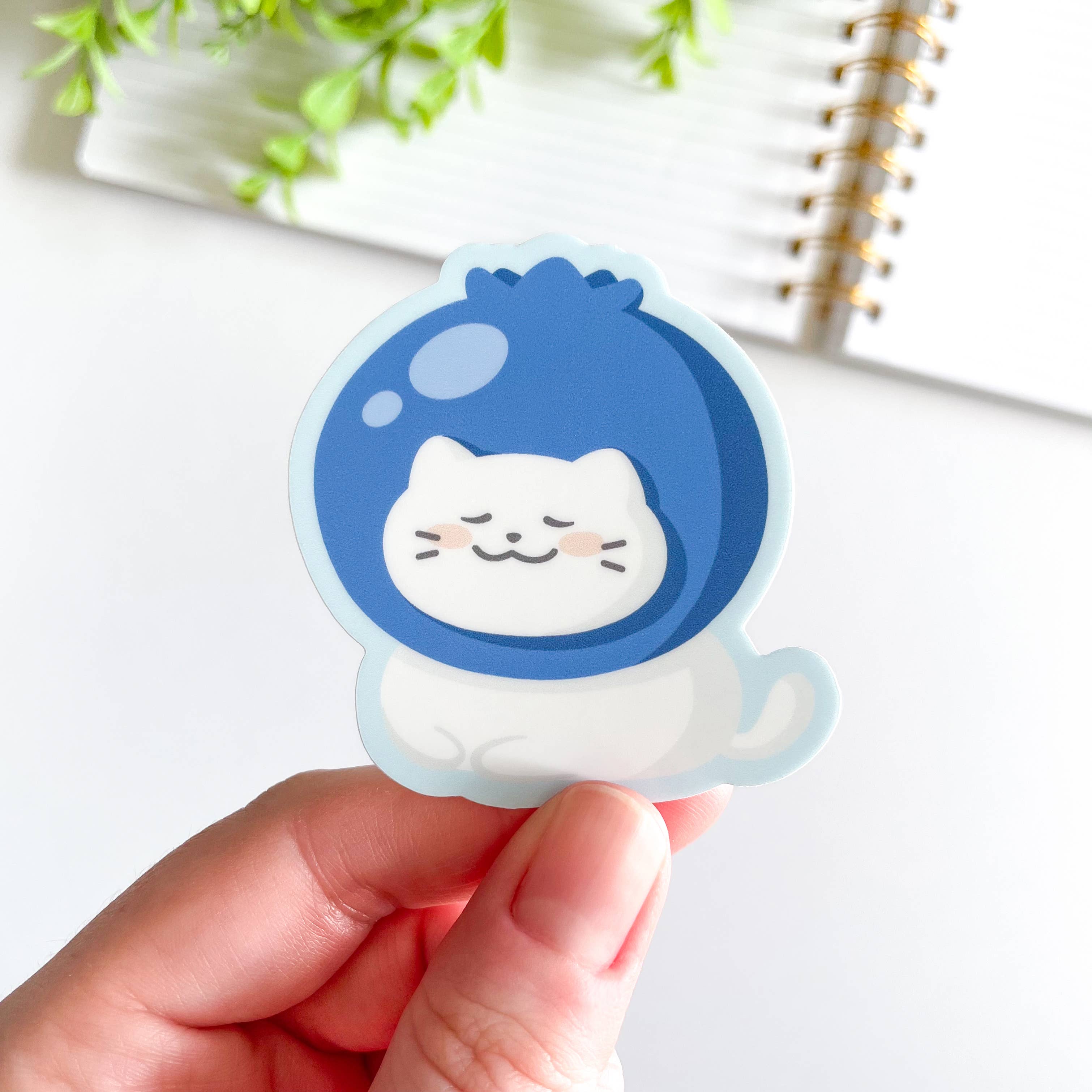 Studious Owl Press - Wholesale Sticker - Cute Fruit Hat Cat Waterproof Matte Vinyl Sticker3