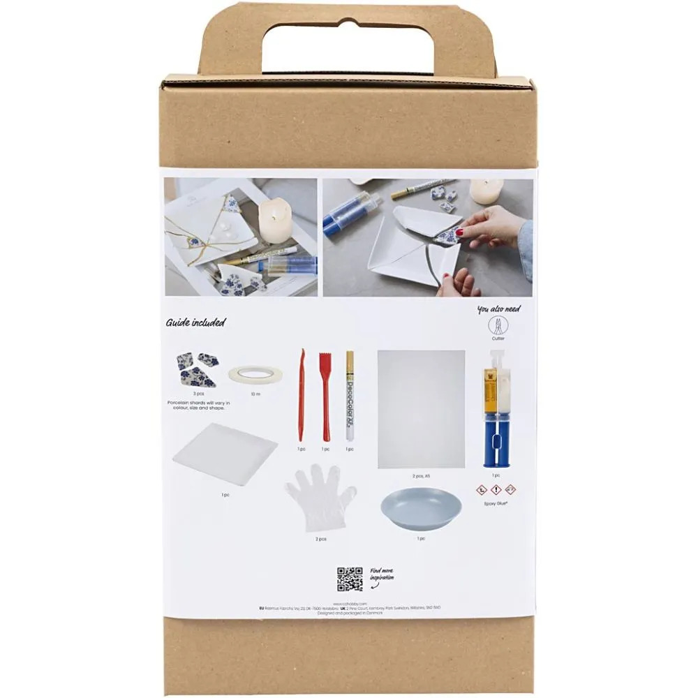 Hobbygroep - Vente Kit de bricolage - Set Hobby CC Bol Kintsugi bleu, or et blanc1