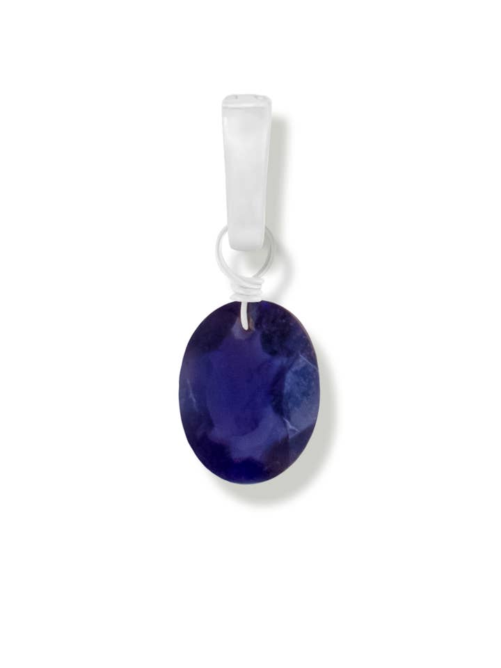 Iolite Oval Cut Sterling Silver-Filled Duet Charm for wholesale by Iggi