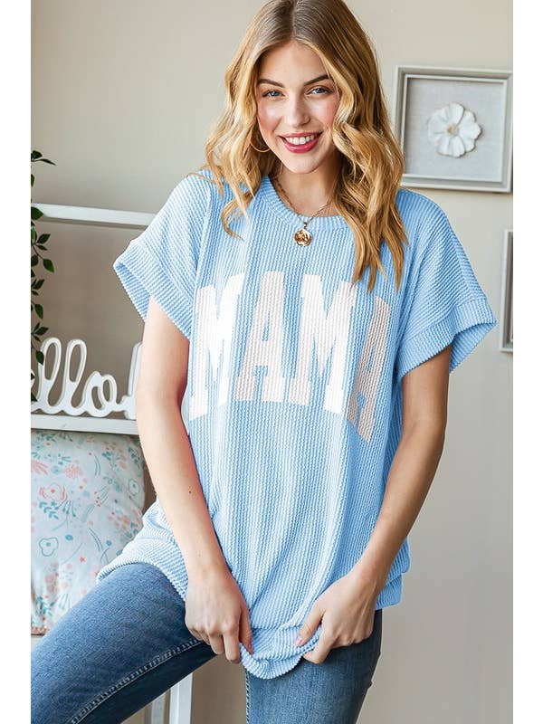 HEIMISH - Wholesale Tunic - Women's - ET7523-10 SOLID RIBBED LETTERING TOP