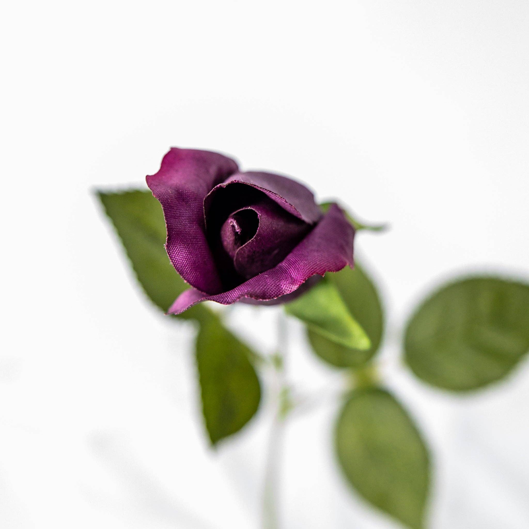 Realistic Artificial Flowers - Wholesale Artificial Flowers - Aubergine Real Touch Rose Bud -Realistic Artificial Flowers2