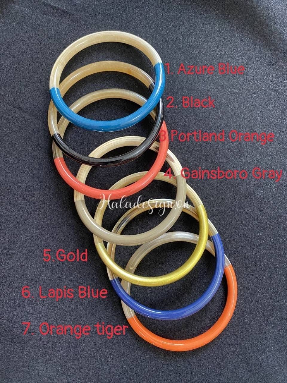 Hala Design - Wholesale Bangle Bracelet - 1 Pc Buffalo Horn and Lacquer Bangle Bracelet0