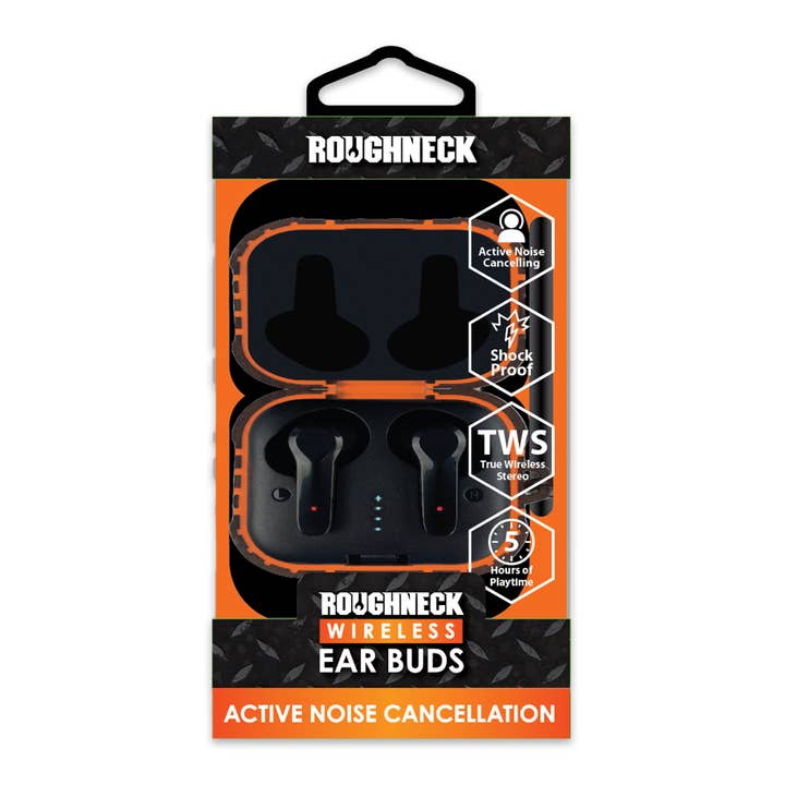 Roughneck HD Noise Cancelling Wireless Earbuds - 2/Pack for wholesale by Novelty Brands